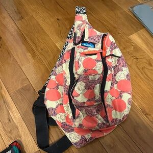 Kavu Sling Bag with pink and Cream Poka dot Design